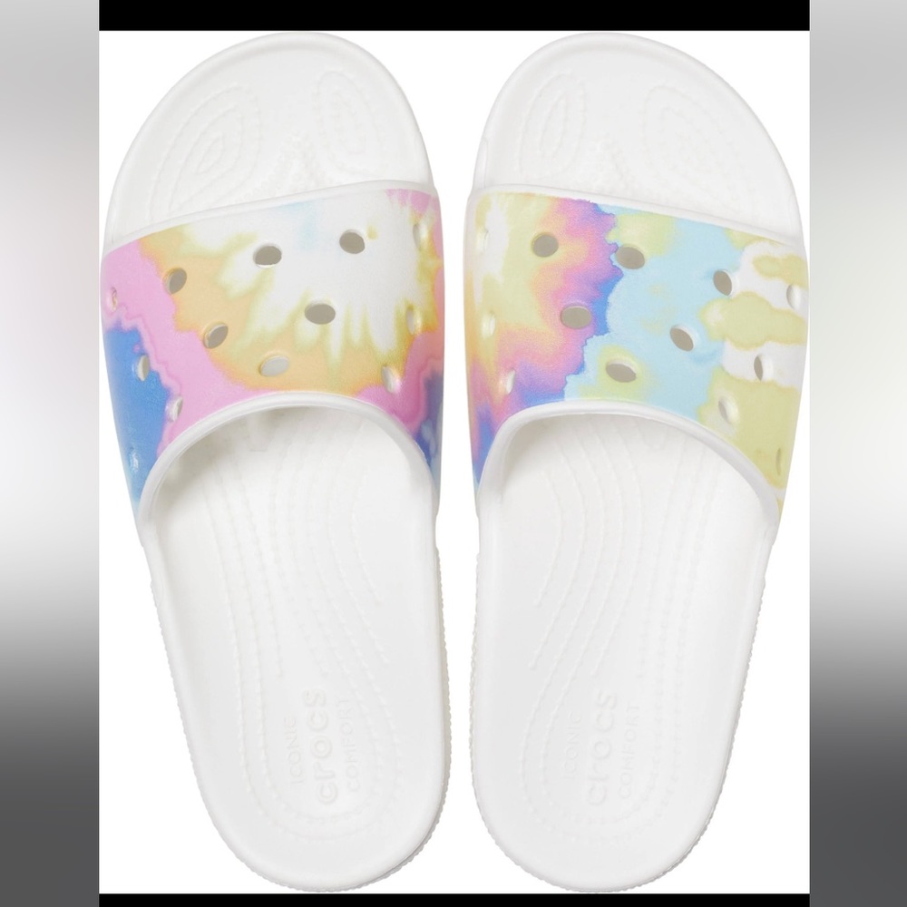 Selling rainbow croc slides